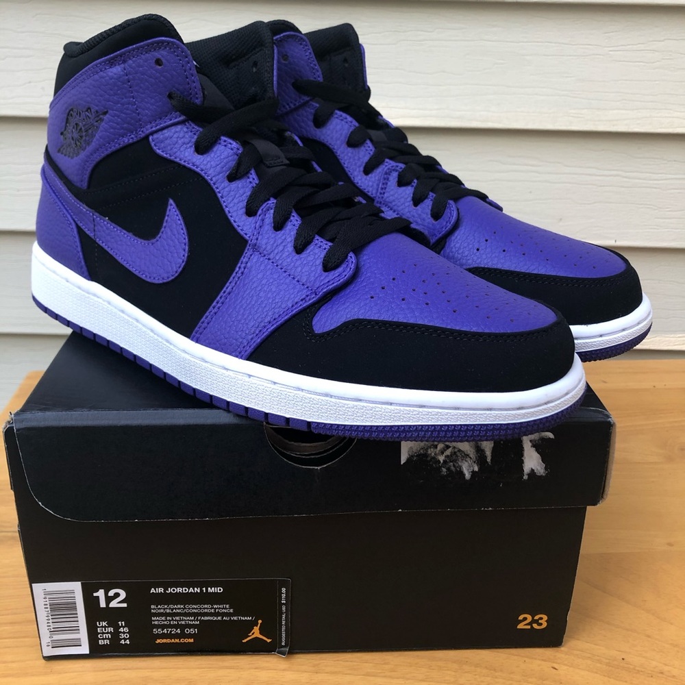Nike Air Jordan 1 Mid Black Concord Purple